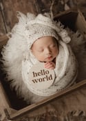 Cream Tweed Bonnet & Wrap with Mink Layer Photography Prop Set