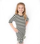 Image 2 of Baby/Girls * Classic Stripe Black/White * Knot Knit Dress
