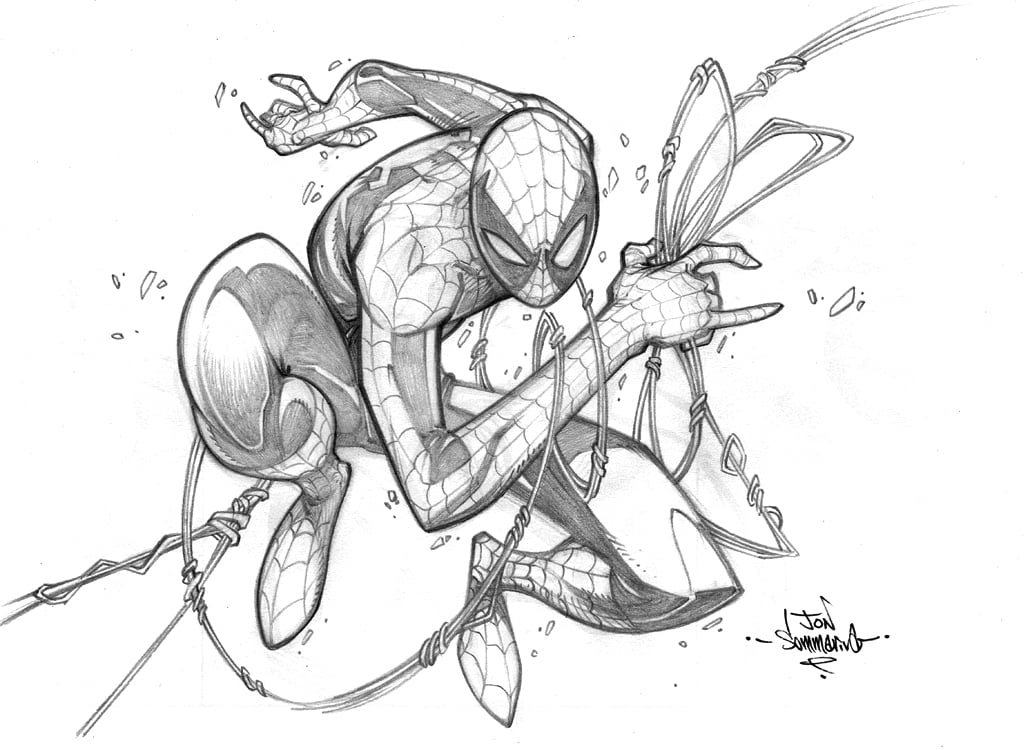 Free Spiderman drawing to print and color - Spider-Man Kids Coloring Pages