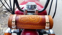 Image 5 of Custom Hand Tooled Leather Motorcycle Fork Bag. Your image/design or idea