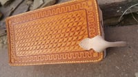Image 3 of Custom Hand Tooled Dopp Bag Shave Kit. Your Image/Design or Idea.