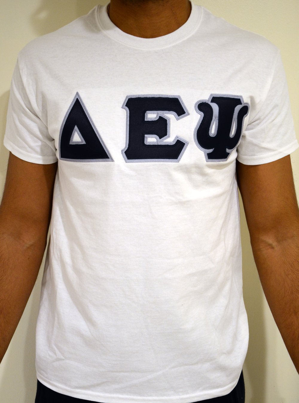 Image of DEPsi lettered shirt (white, navy, grey)