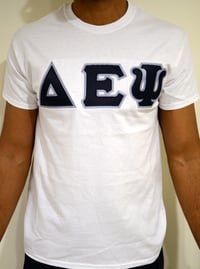 DEPsi lettered shirt (white, navy, grey)
