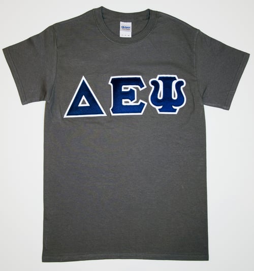 Image of DEPsi lettered shirt (white, navy, grey)