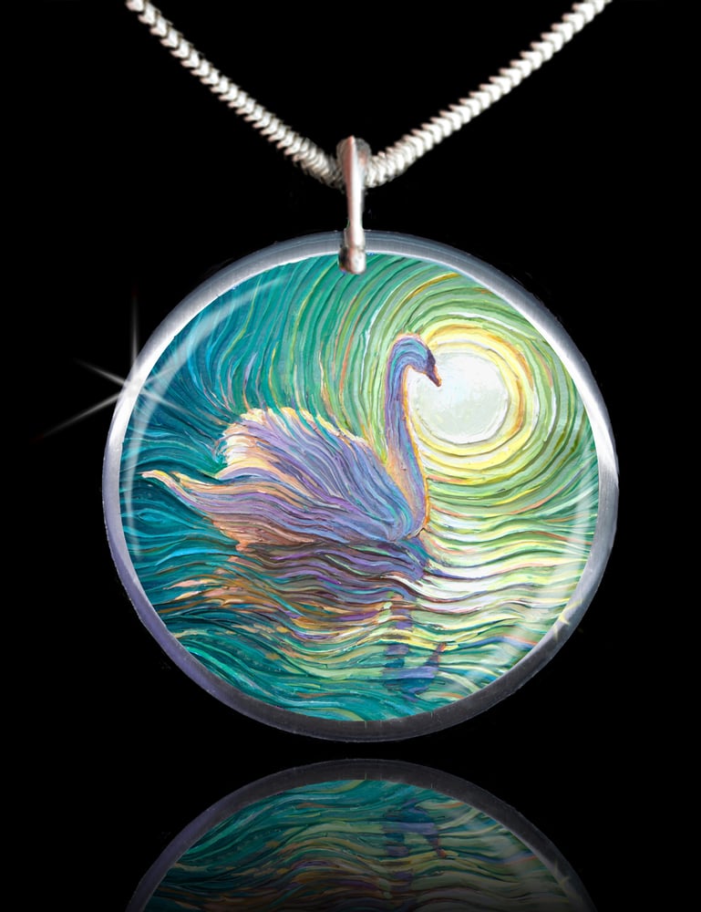 Image of White Swan Positive Energy Pendant