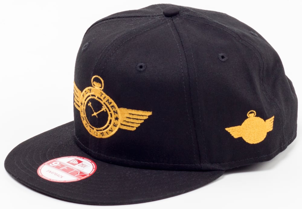 Image of FlyTimez "Official" Logo Snapback (Black/Gold)