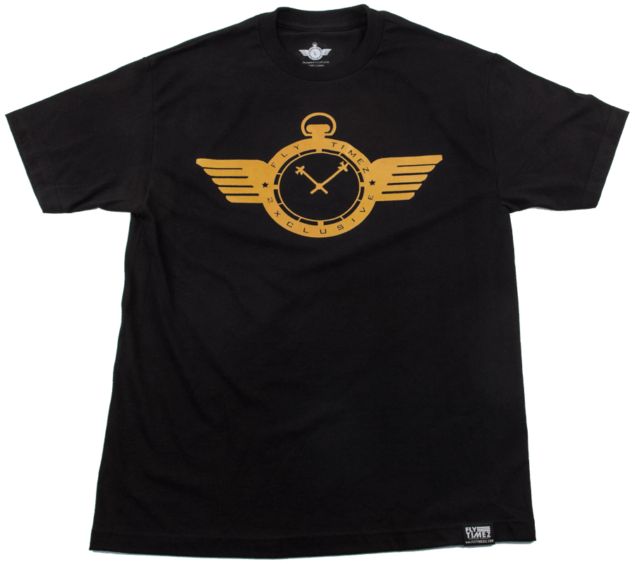 Image of MENS FlyTimez "Official" Logo Tee (Black/Gold)