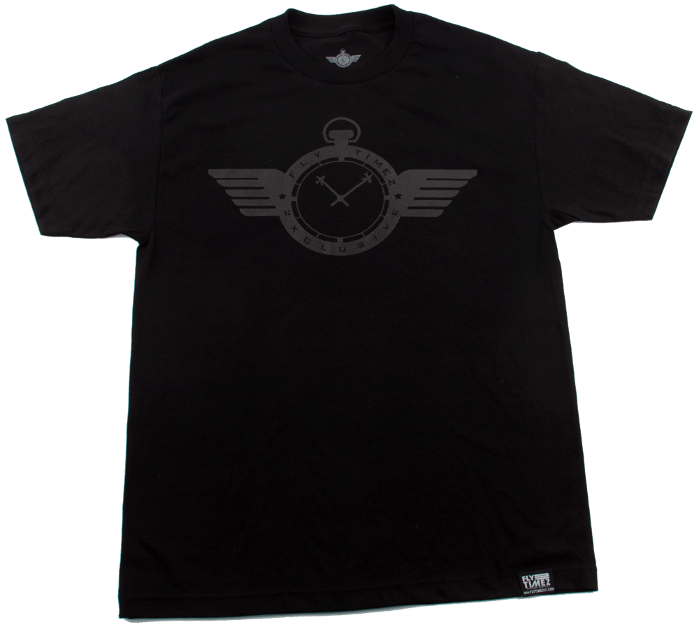 Image of MENS FlyTimez "Official" Logo Tee (Black/Black)