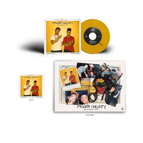 Image of Private Identity (Def Jam Blaster & MC 3-2) -"Look At Me Now" 7 inch w/Poster & Sticker!