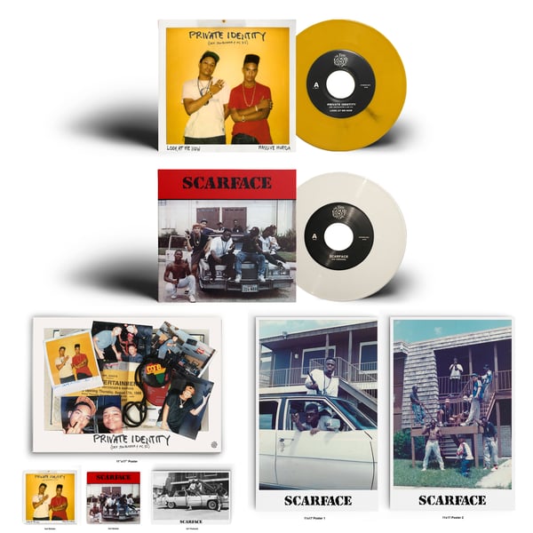 Image of Private Identity (Def Jam Blaster & MC 3-2)/Scarface 7 Inch bundle!(White & Yellow)