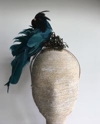 Image 1 of Teal  parrot headpiece