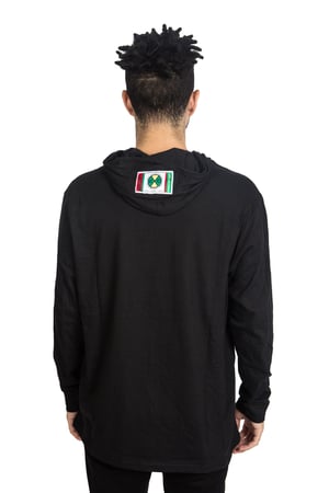 Image of Cross Colours - C-YA LONG SLEEVE HOODED T SHIRT (25% off)