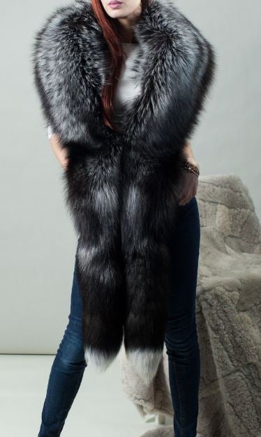 Fox BOA- Black Fox Fur Boa