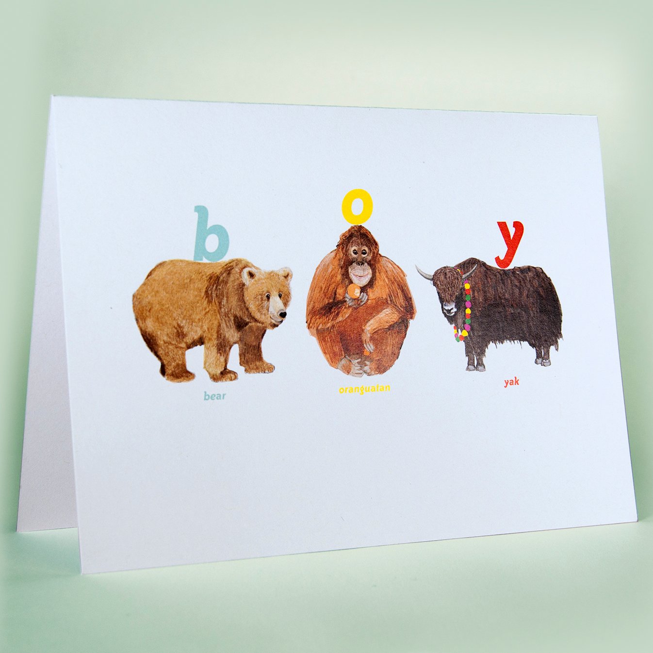 Image of Boy Animal Card