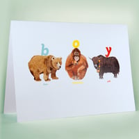 Boy Animal Card