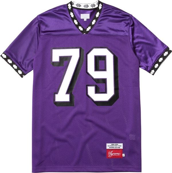 Image of SUPREME DIAMOND RIBBED FOOTBALL JERSEY - PURPLE