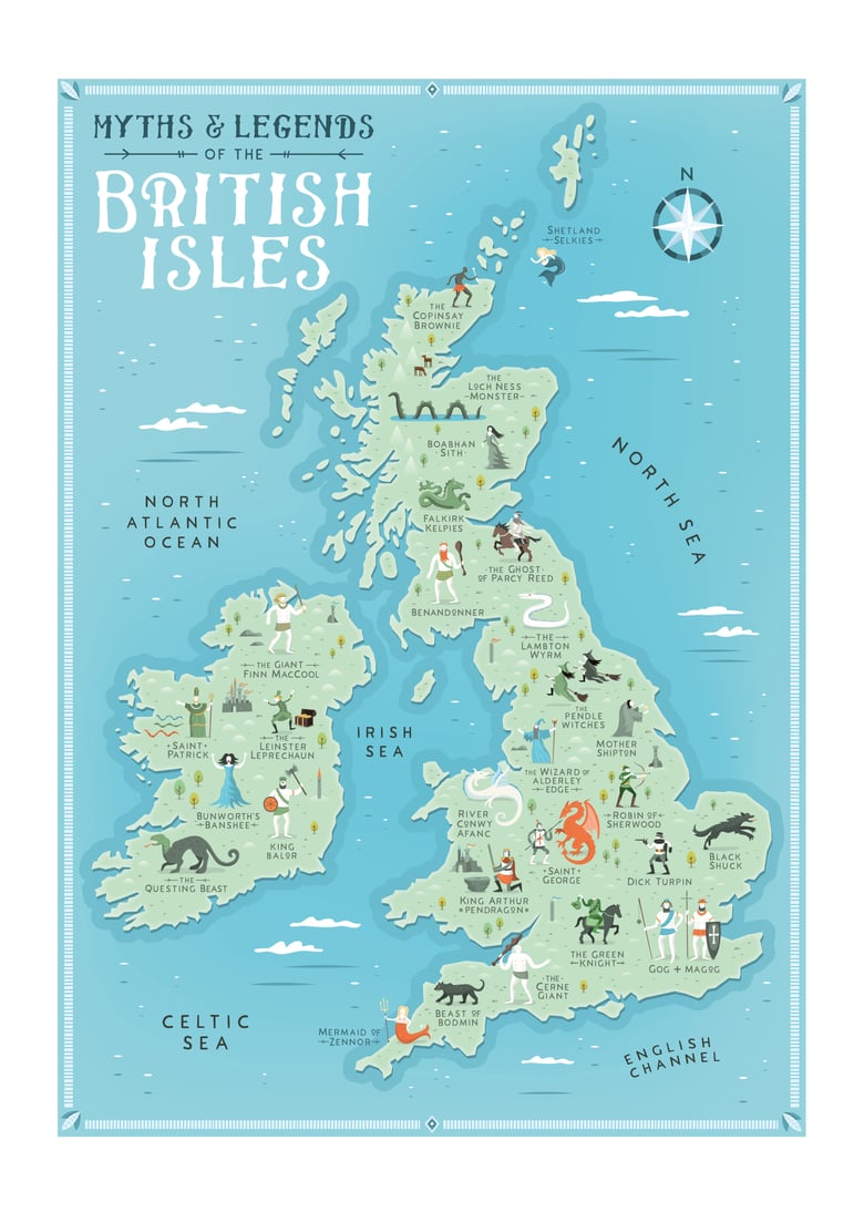 Image of Myths & Legends of the British Isles - print