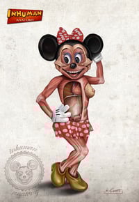 Image 1 of INHUMAN ANATOMY - Minnie's anatomy - limited edition of 100  Giclèe print on fine art canvas