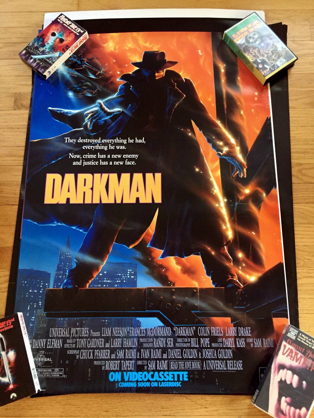 1990 DARKMAN Original Promotional Video Movie Poster