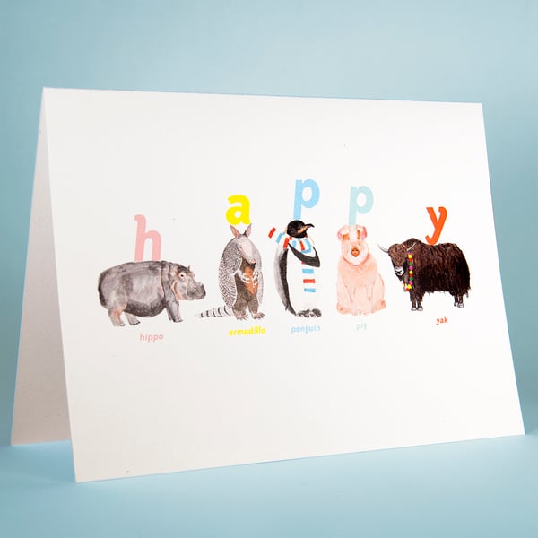 Image of Happy Animal Card
