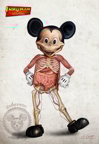 Image 1 of INHUMAN ANATOMY "Mickey's anatomy" limited edition of 100 Giclèe print on fine art canvas