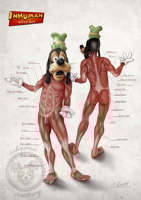 Image 1 of INHUMAN ANATOMY - Goofy's anatomy - limited edition of 100 Giclèe print on fine art canvas