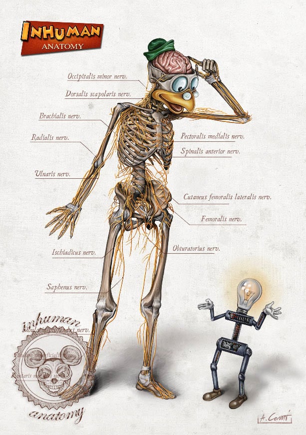 Image of INHUMAN ANATOMY- Gyro's anatomy - limited edition of 100 Giclèe print on fine art canvas