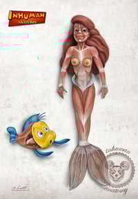Image 1 of INHUMAN ANATOMY - Ariel's anatomy - limited edition of 100 Giclèe print on fine art canvas