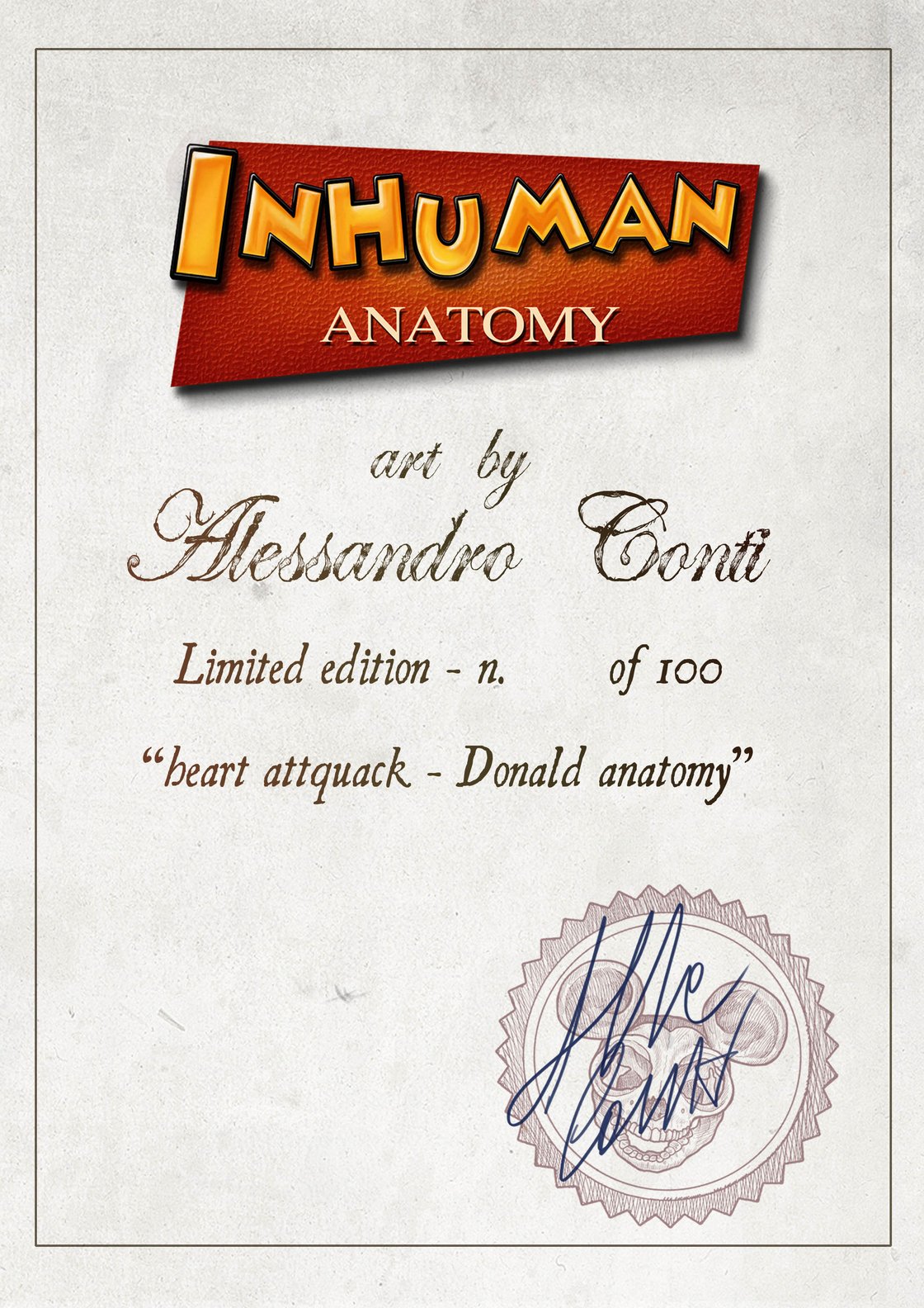 Image of INHUMAN ANATOMY - Donald's anatomy - limited edition of 100 - Giclèe print on fine art canvas