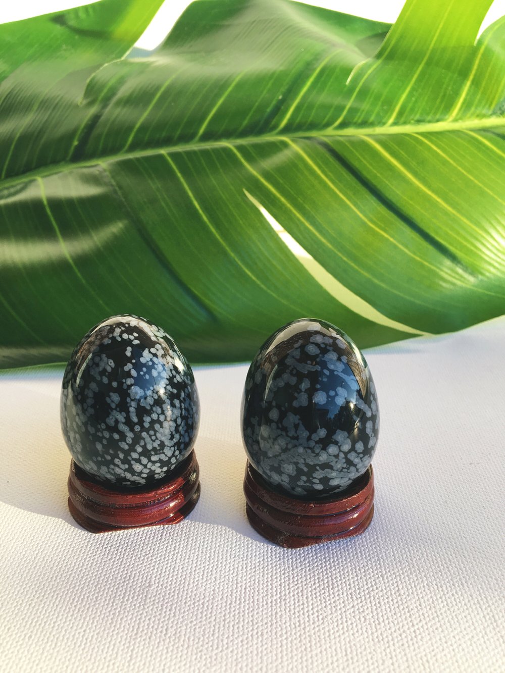 Image of Yoni Eggs :: Snowflake Obsidian • Large