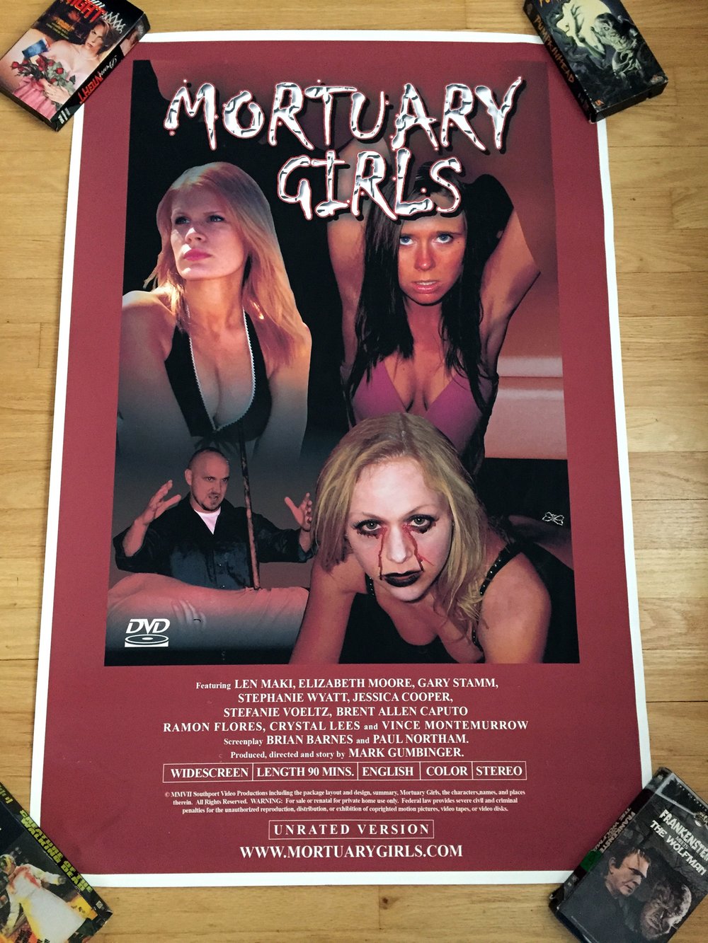 2007 MORTUARY GIRLS Original Video Promotional Movie Poster