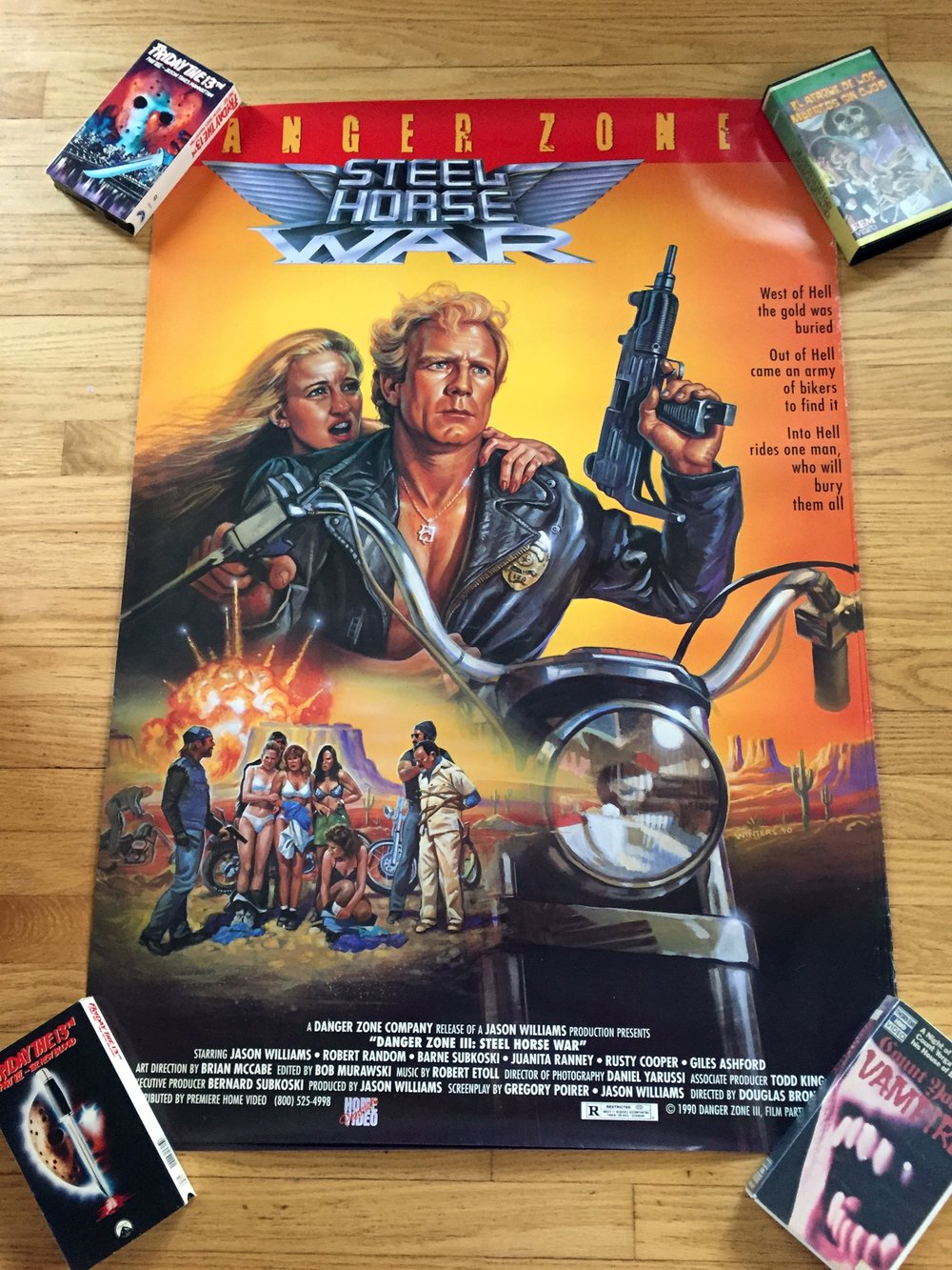 1990 DANGER ZONE III STEEL HORSE WAR Original Primier Home Video Promotional Movie Poster