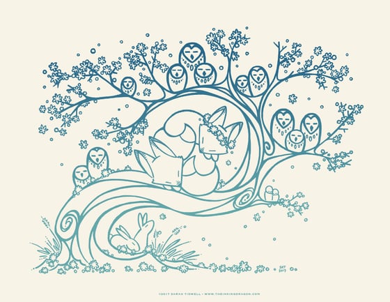 Image of 'Owl Hollow' - Letterpress Print