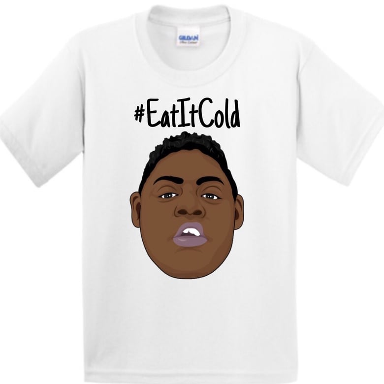 Image of Pookie Jr. #EatItCold White T-Shirt (Black Print)