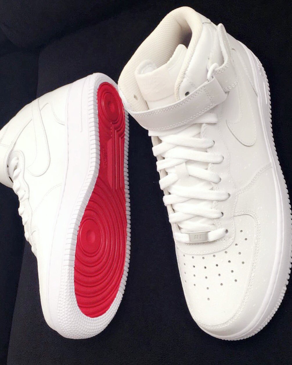 custom air force 1 red bottoms