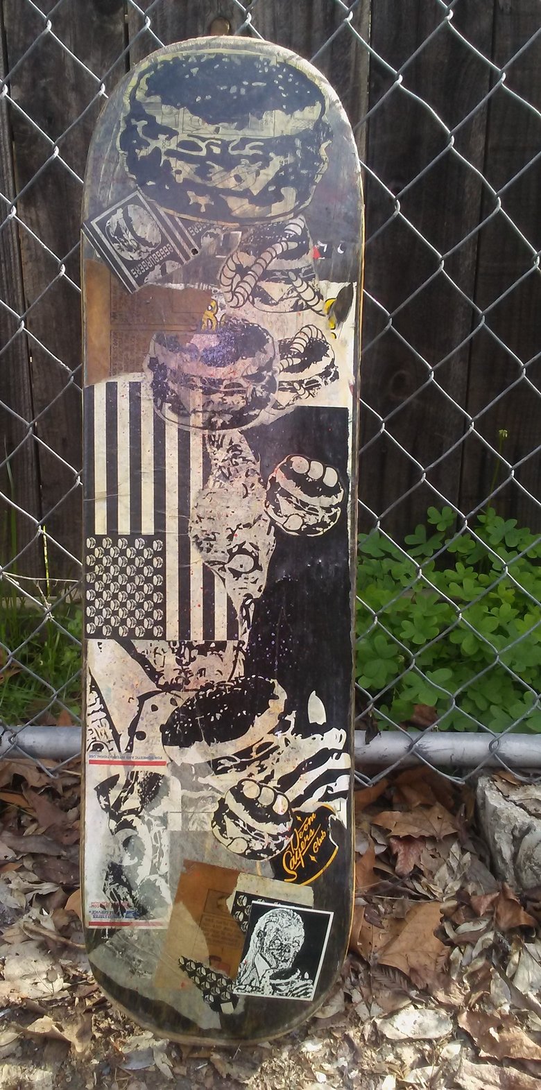 Image of 666 Burgers Skateboard Collage