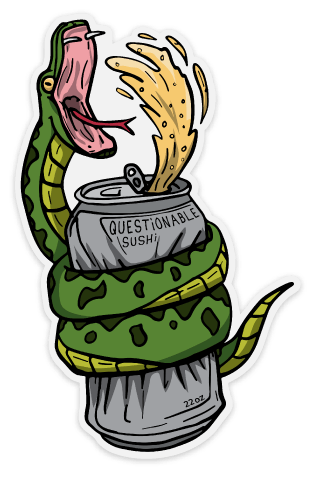 Image of Party Snake Sticker - 3 pack