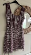 Art Deco luxurious beaded mauve dress