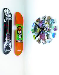 Image 1 of Giant 20" Skull and Bones Skateboard Wall Clock.