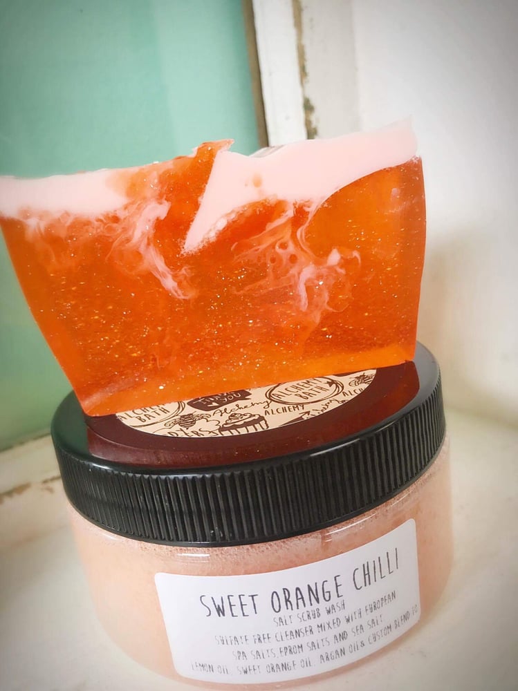 Image of Sweet Orange Chili Salt Scrub Wash & Soap Duo