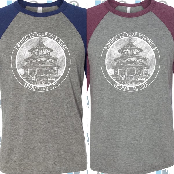 Image of  Baseball Tee: Maroon and Grey Triblend or Navy and Grey Triblend 