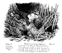 Image 1 of Toad crawls into a hole Original Art