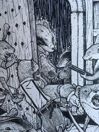 Image 3 of Weasels throw Badger and Mole  from Toad Hall Original Art