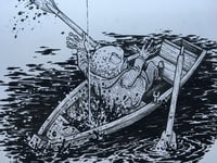 Image 3 of CRASH a rock through the rowboat Original Art