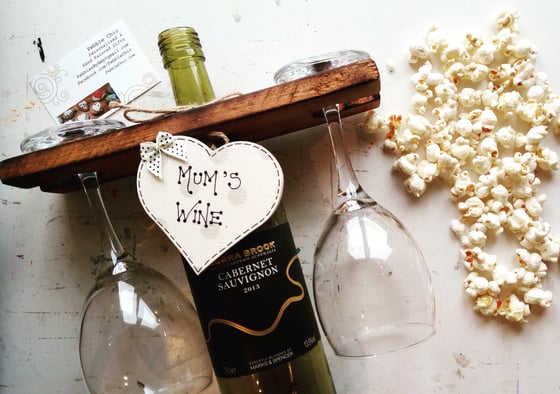 Image of Handmade Wine Caddy & Gift Tag