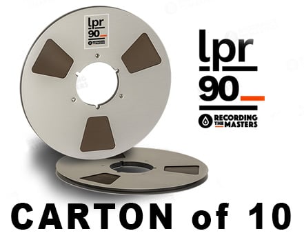 ANALOG TAPES — CARTON of LPR90 1/4” X3600' 10.5” Metal Reel Hinged Box