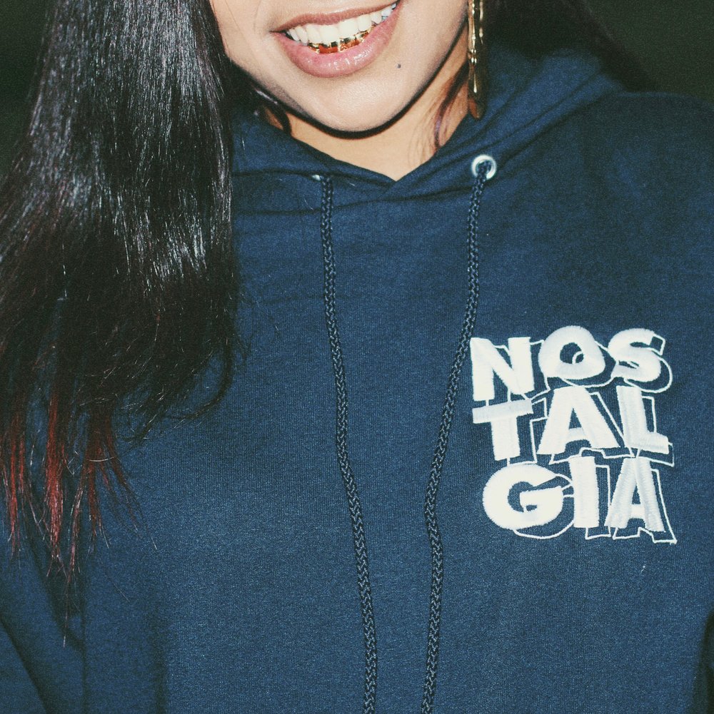 Image of NOSTALGIA "STACK HOODIE" - NAVY