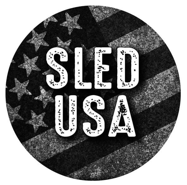 Image of Sled USA 3x3" Decal (Black & White)