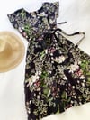Ready Made Bright Floral on Black Midi Dress sizes 8-20 with free post 