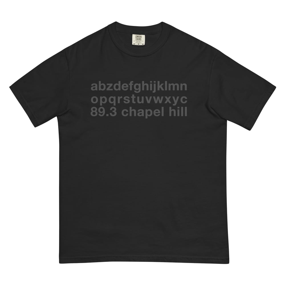 Image of WXYC Alphabet Shirt - All Black